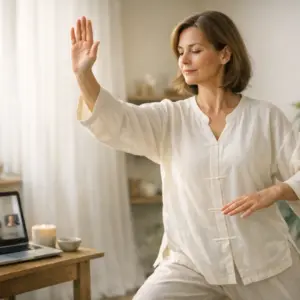 Qigong bequem von Zuhause aus (KI generiertes Bild)